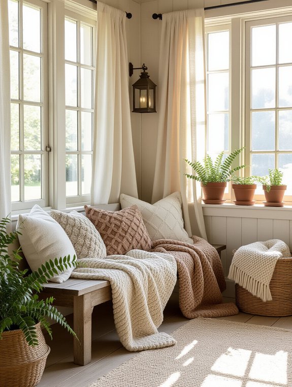 cozy blanket corner setup