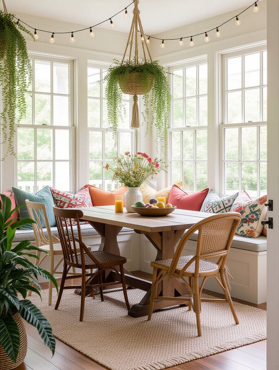 cozy boho dining nook