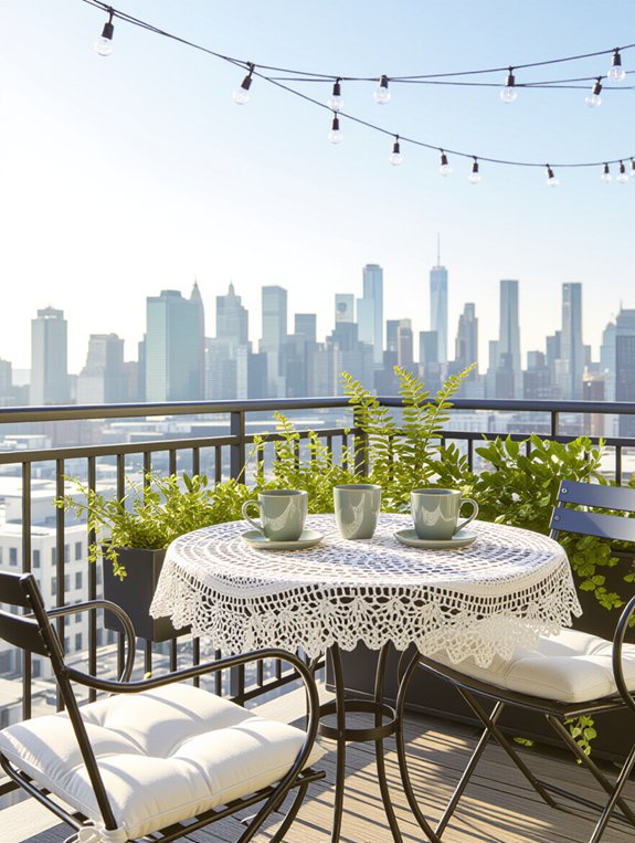 cozy compact outdoor dining