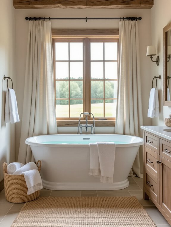 cozy farmhouse textile layers