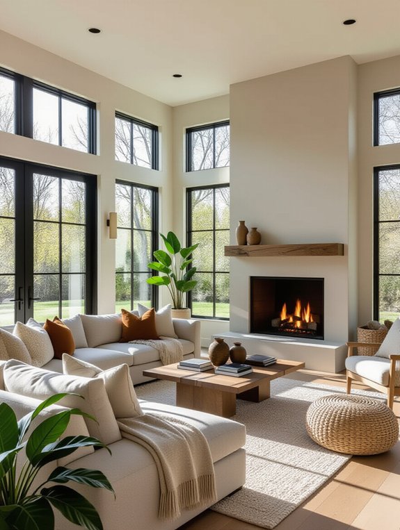 cozy fireplace sunroom retreat