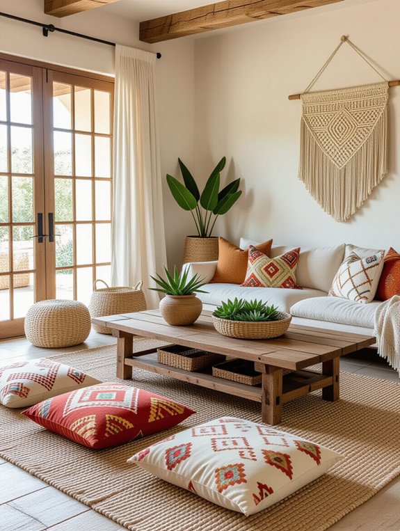 cozy floor cushions enhance