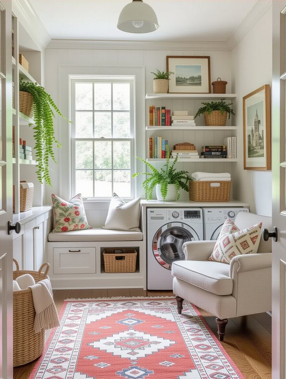 cozy laundry library corner