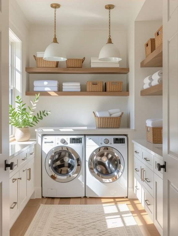 cozy laundry room lighting