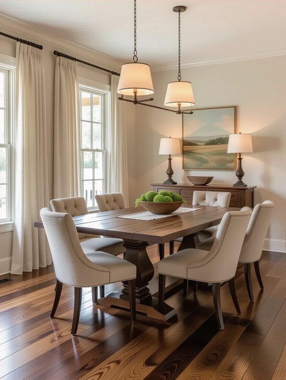 cozy lighting enhances dining