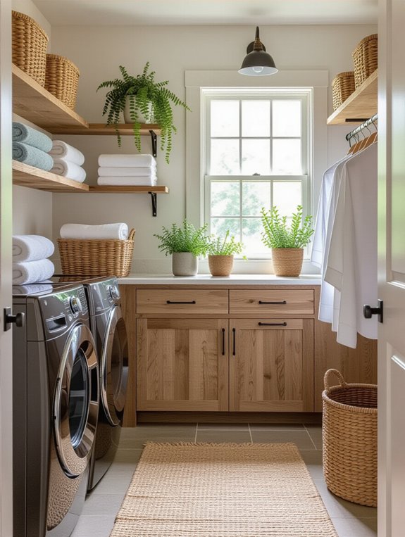 cozy open shelving display