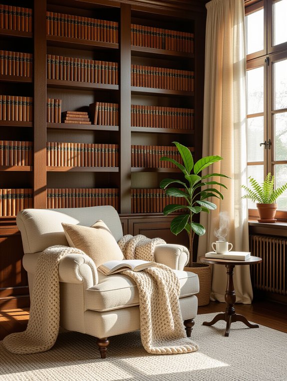 cozy reading nook setup