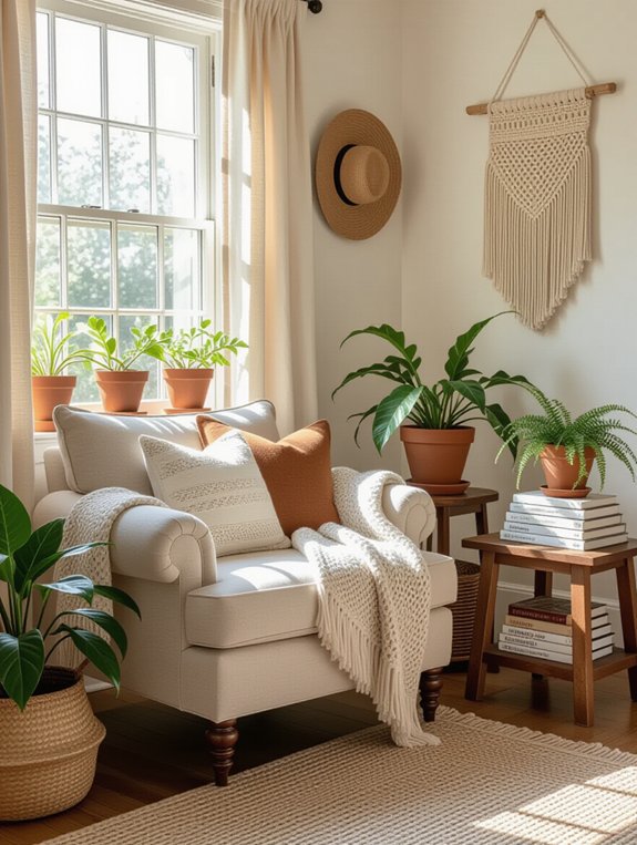 cozy reading nook setup