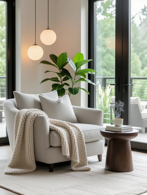 cozy reading nook setup