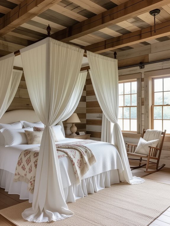 cozy rustic canopy bed