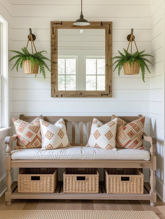 cozy rustic wood bench