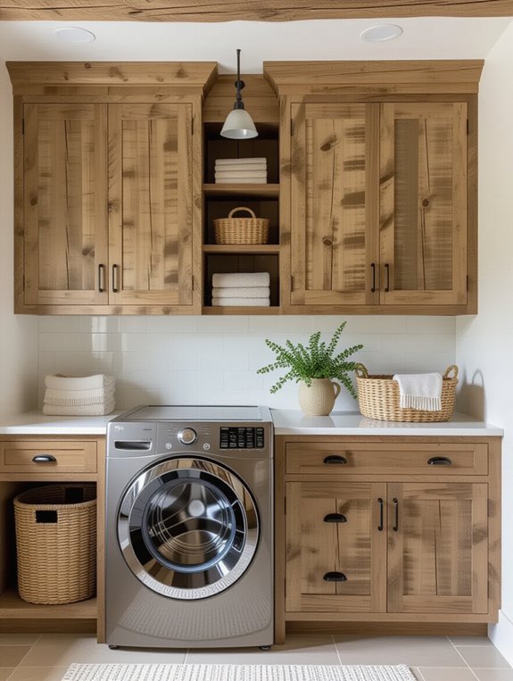 cozy rustic wood cabinets