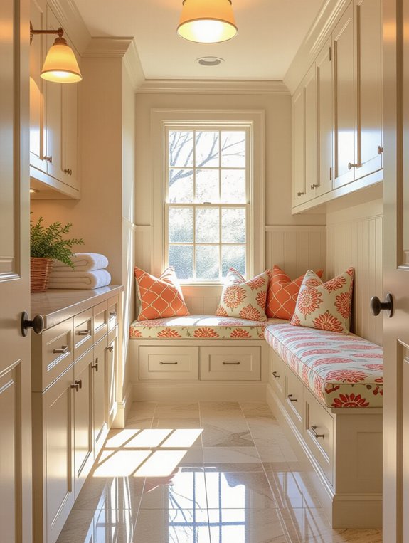 cozy seating enhances laundry