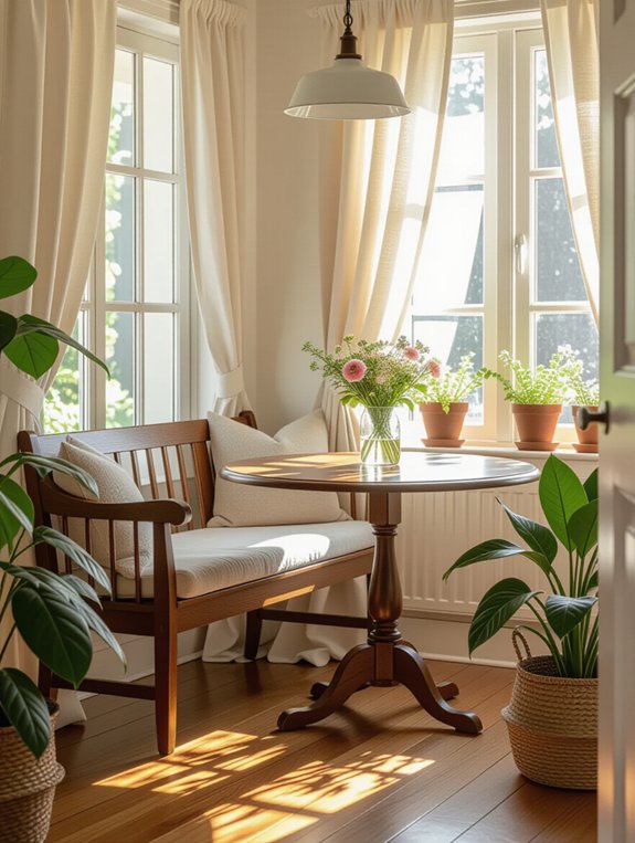 cozy stylish bench seating