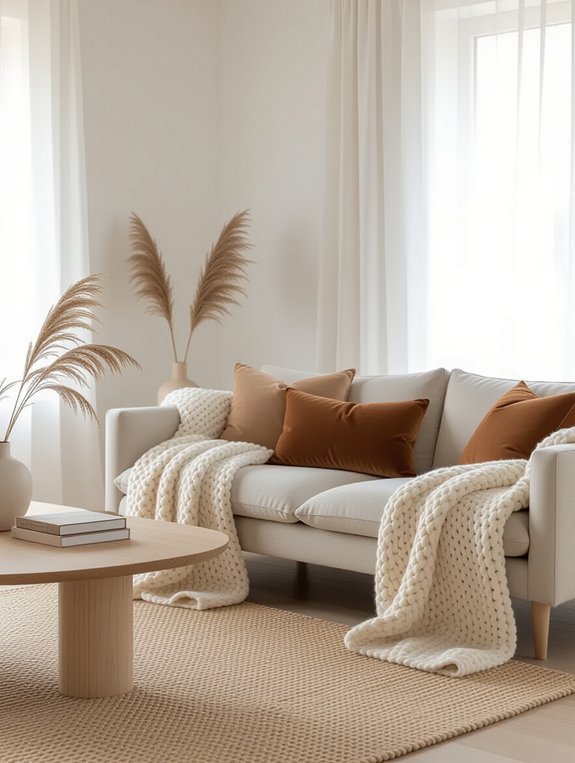 cozy textured fabric accents
