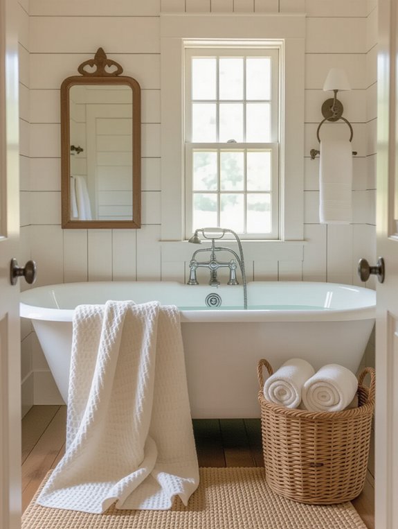 cozy vintage farmhouse linens