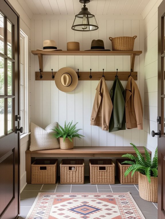 cozy warm cottage mudroom