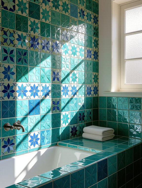 creative bathroom tile arrangements