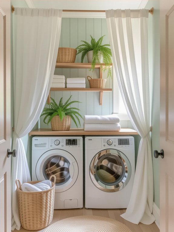 curtains enhance laundry charm