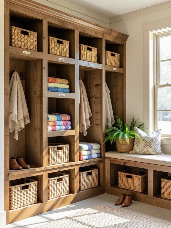 customizable organized mudroom cubbies