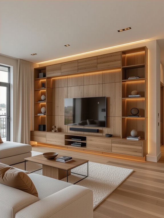 customizable vintage modern media wall