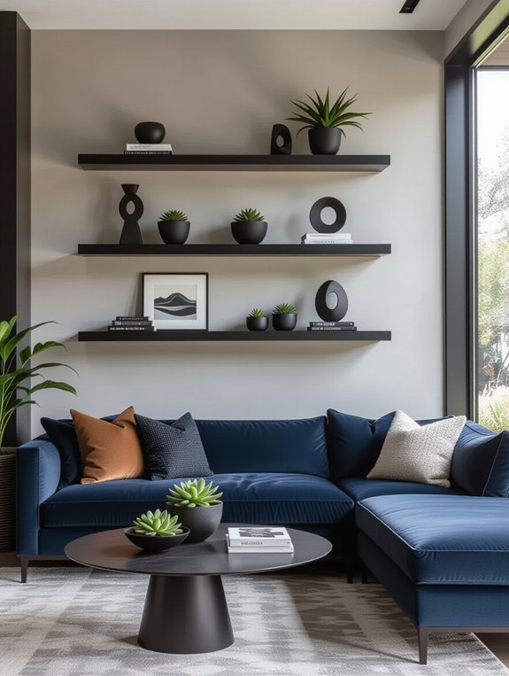display decor with shelves