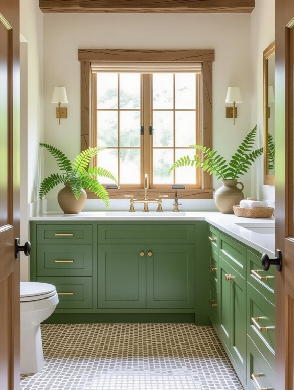 earthy green bathroom retreat