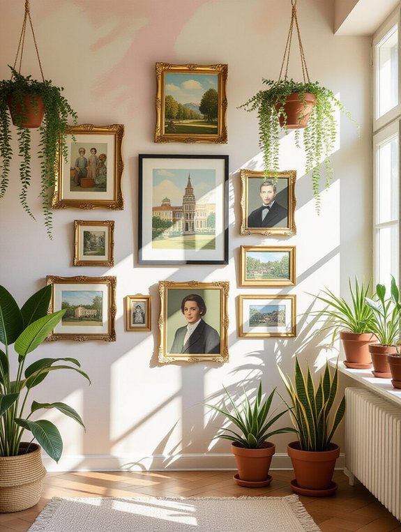 eclectic gallery wall design