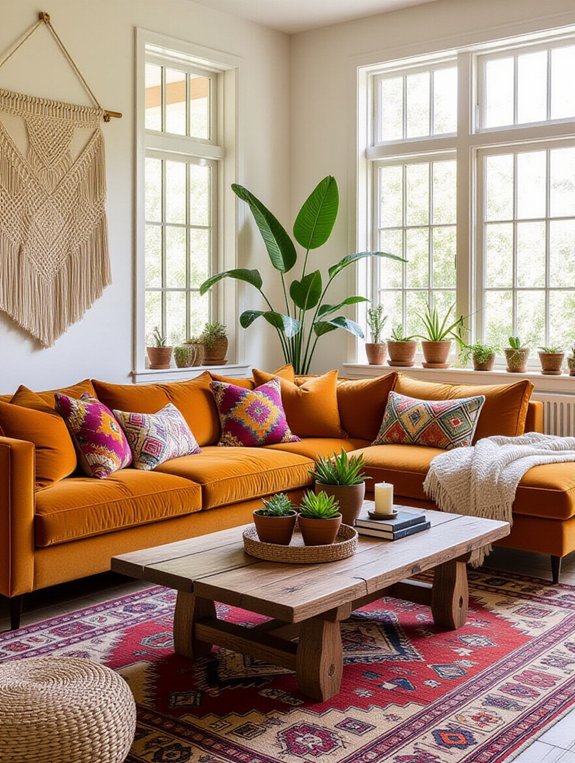 eclectic vibrant living space