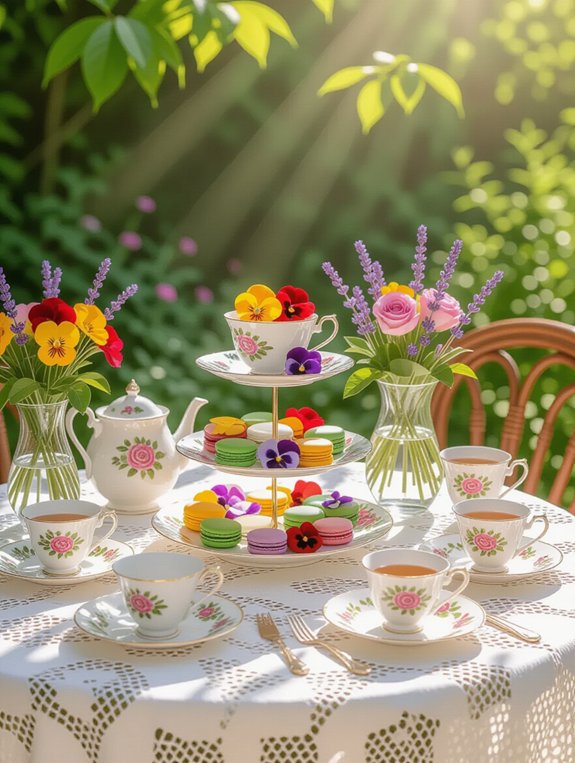 edible flower tea garnishes