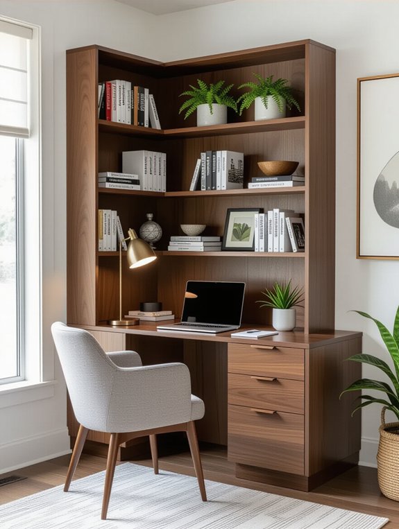 efficient corner desk setup