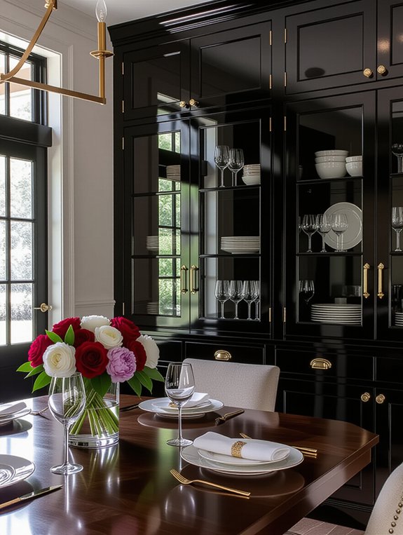 elegant contrast in dining