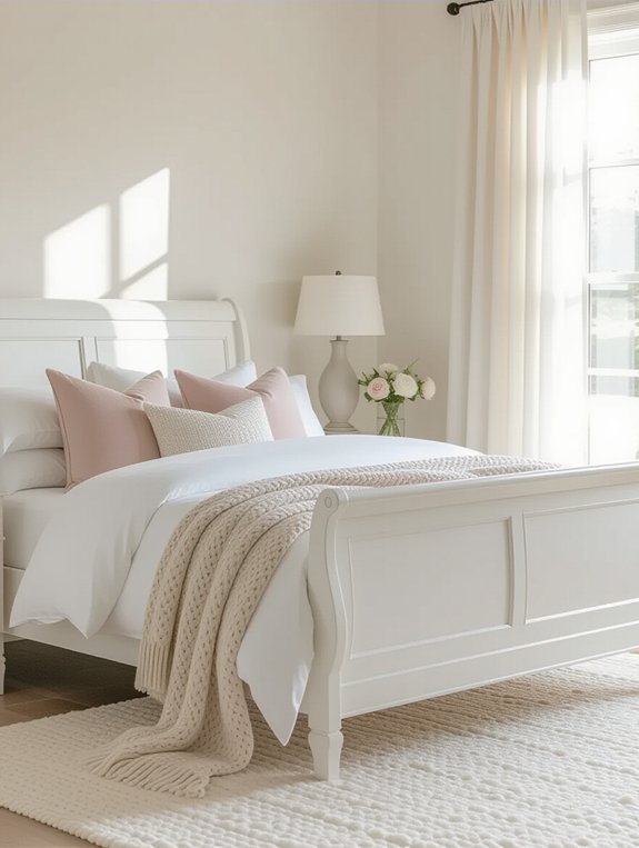 elegant curved sleigh bed