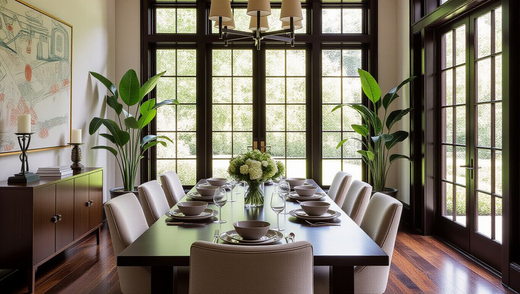 elegant dark wood dining