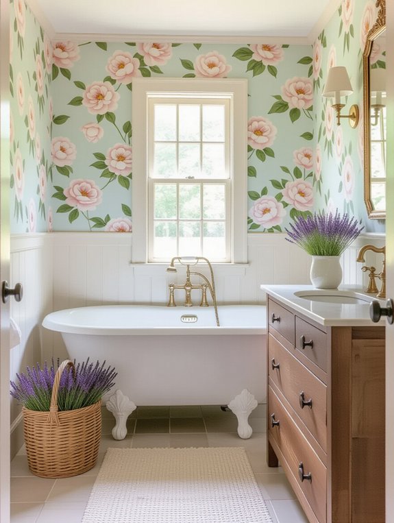 elegant floral wallpaper transformation