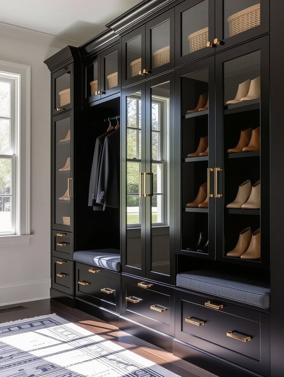 elegant glass fronted cabinets