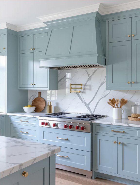 elegant light blue cabinetry