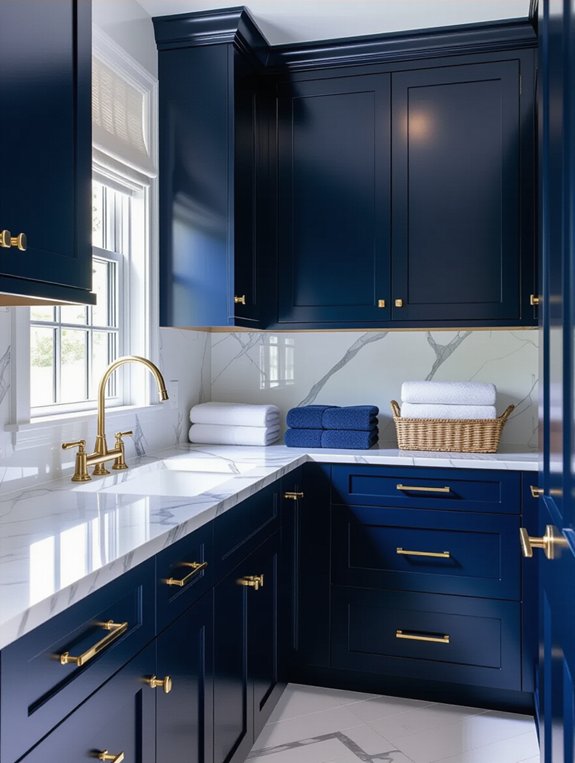 elegant navy marble countertops