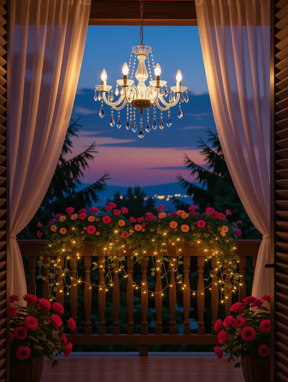 elegant outdoor chandelier ambiance