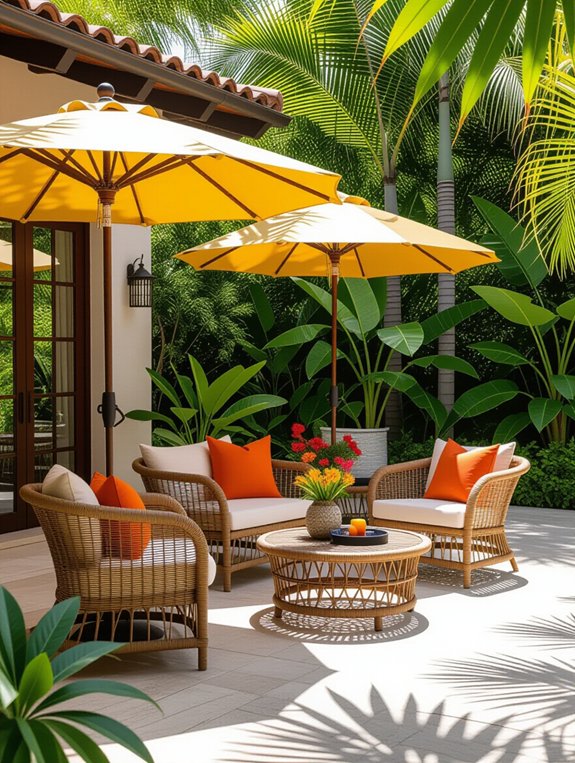 elegant outdoor umbrella support