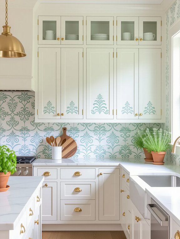 elegant stenciled kitchen designs