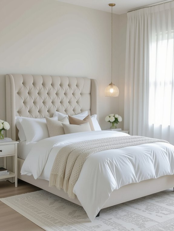 elegant tufted headboard bed