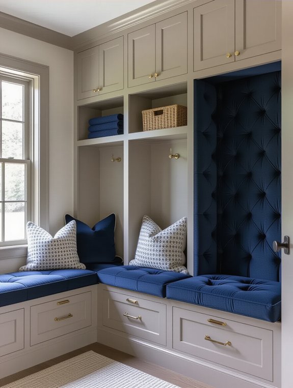 elegant upholstered cabinet doors