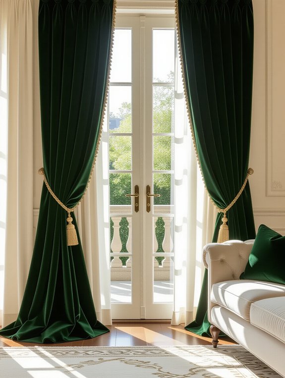elegant velvet drapes enhance comfort