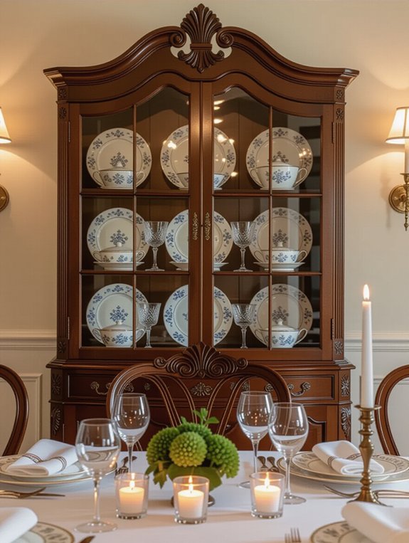 elegant vintage display cabinets