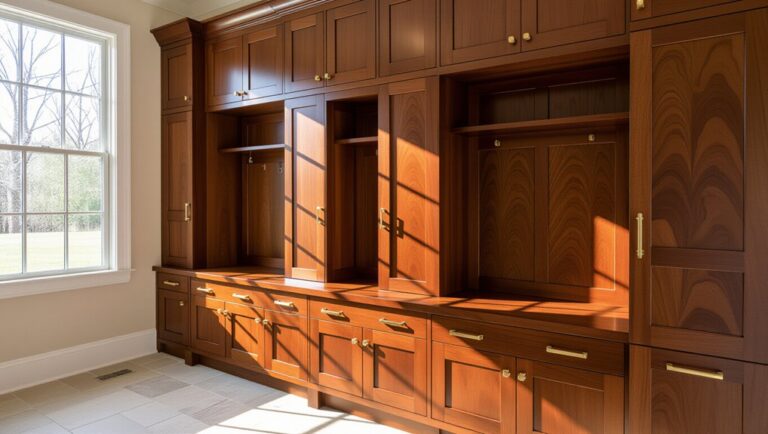 elegant wooden mudroom cabinets