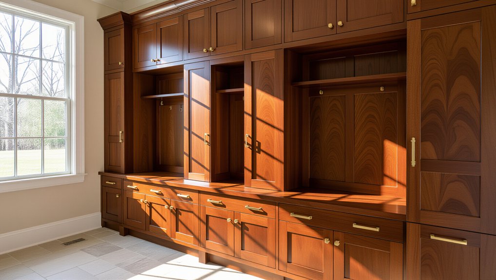 elegant wooden mudroom cabinets