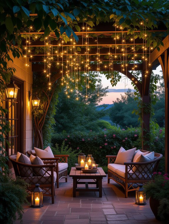 enchanted garden with lights