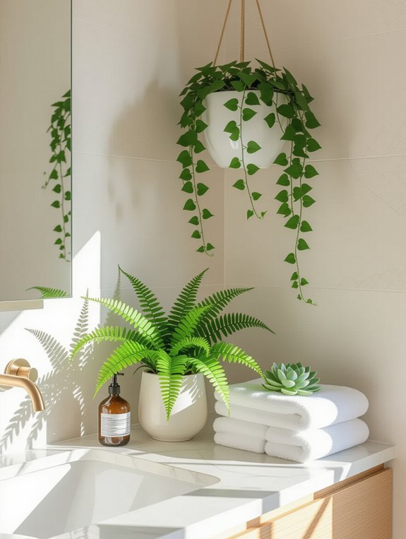 enhance bathroom with plants