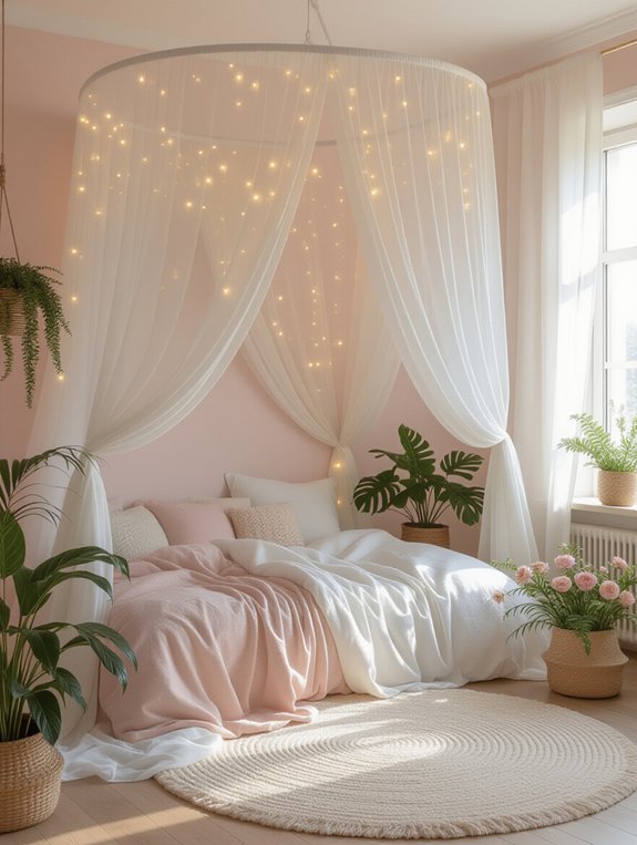 ethereal canopy bed retreat